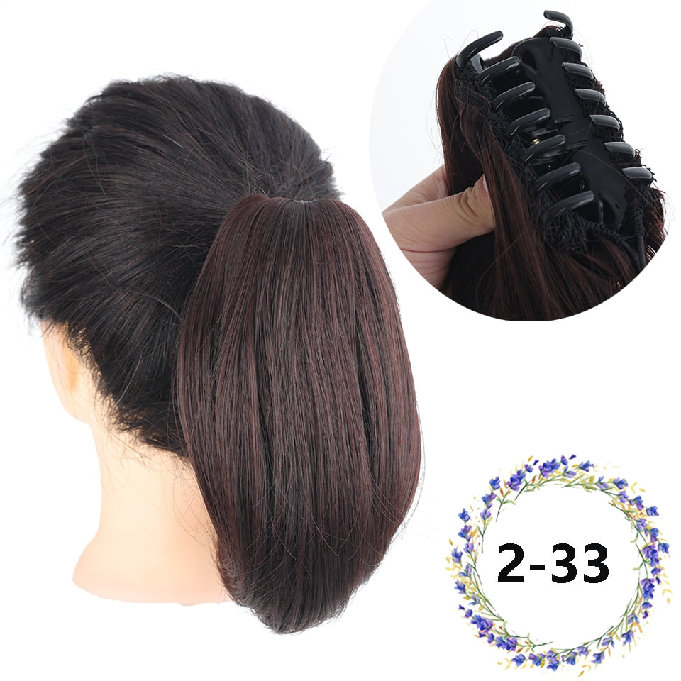 Synthetic 10inch Claw Clip On Ponytail Hair Extension Ponytail Extension Hair For Women Pony Tail Hair Hairpiece