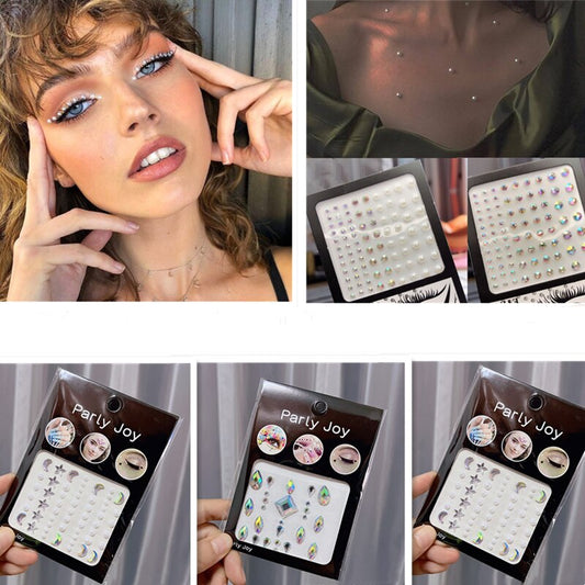 Glitter Diamond Makeup Eyeliner Eyeshadow Rhinestone Face Jewelry Stickers Eyes Stage Party Face Makeup Crystal Tattoo Stickers