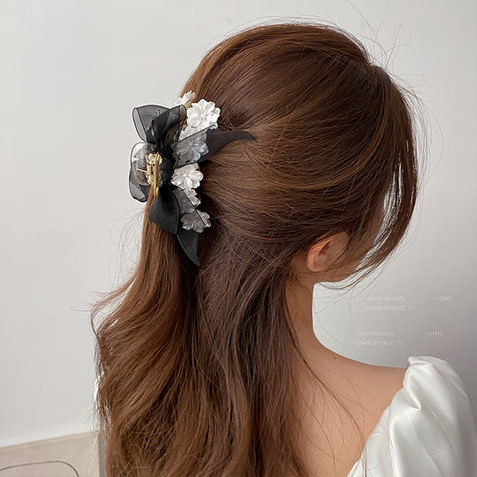 Bow Flower Hair Claw Elegant Acrylic Hair Clips Headband Hairpin Hair Crab Ponytail Clip Hair Accessories