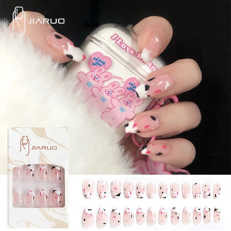 Fake nails press on nail art long tips False forms for extension with glue Stick reusable set design Acrylic Artificial