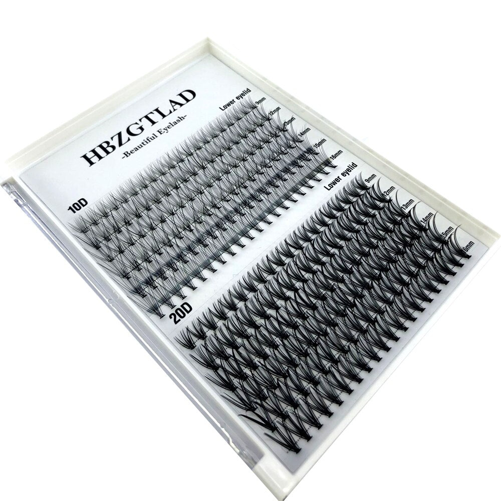 240 PCS Individual Eyelashes Grafting Volume False Eyelash extension 10/20D Individual Cluster Lashes Cils bunches