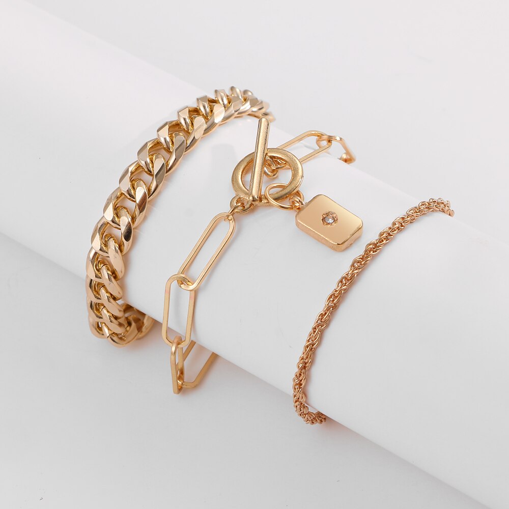 Gold Color Butterfly Snake Moon Bracelet Twist Cuban Chain Bracelet for Women Chain Jewelry Gifts