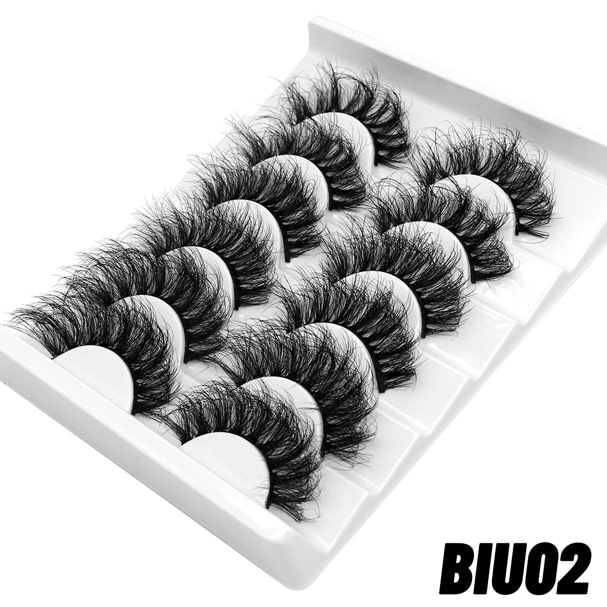 False Eyelashes Cat-Eye Fluffy Faux Mink Lashes 8D Wispy Lashes 5/6 Pairs Pack Dramatic Long Thick Volume Eyelashes