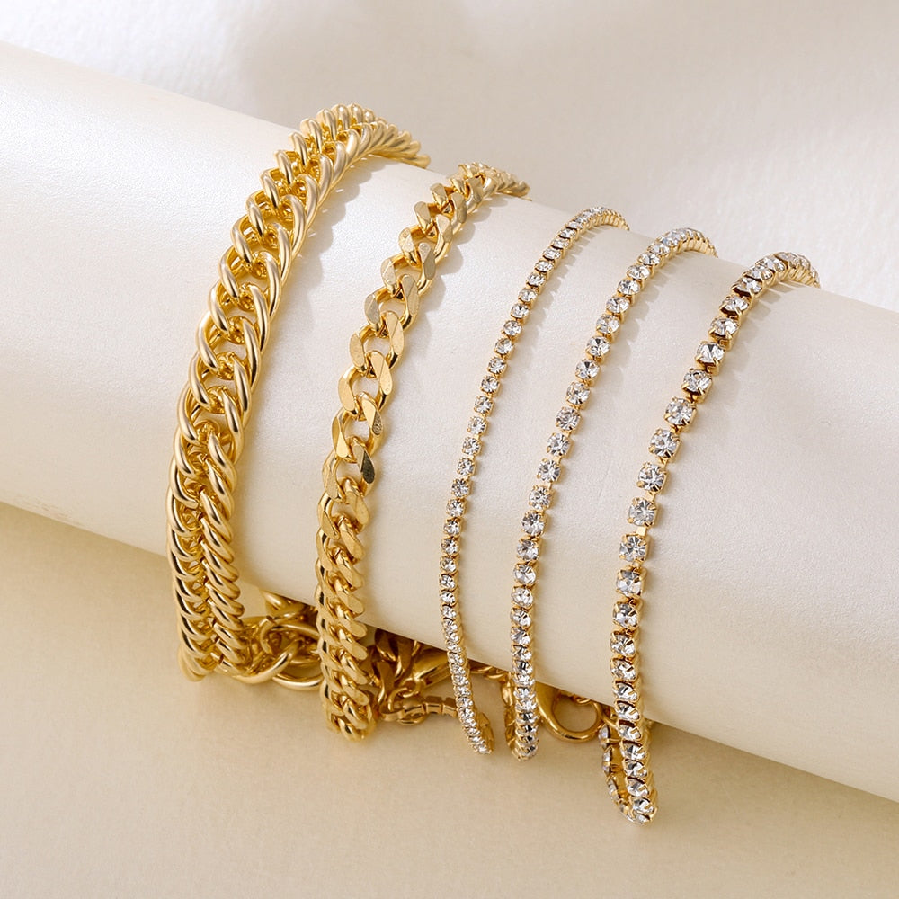 Gold Color Butterfly Snake Moon Bracelet Twist Cuban Chain Bracelet for Women Chain Jewelry Gifts