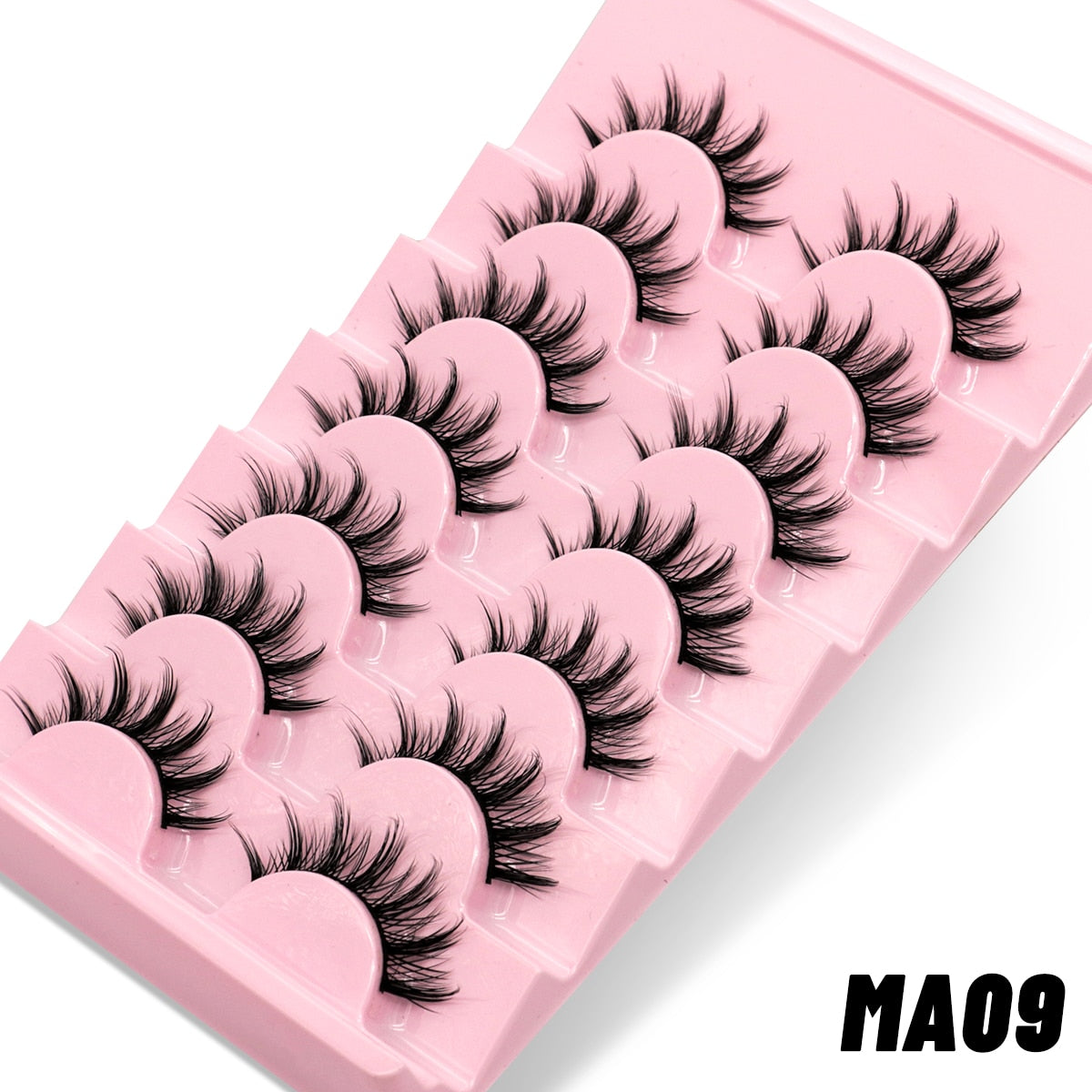 7 pairs Eyelashes 3D Natural False Lashes Fluffy Soft Cross Manga Lashes Wispy Natural Eyelash Extension