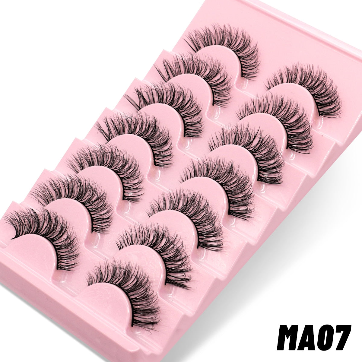 7 pairs Eyelashes 3D Natural False Lashes Fluffy Soft Cross Manga Lashes Wispy Natural Eyelash Extension