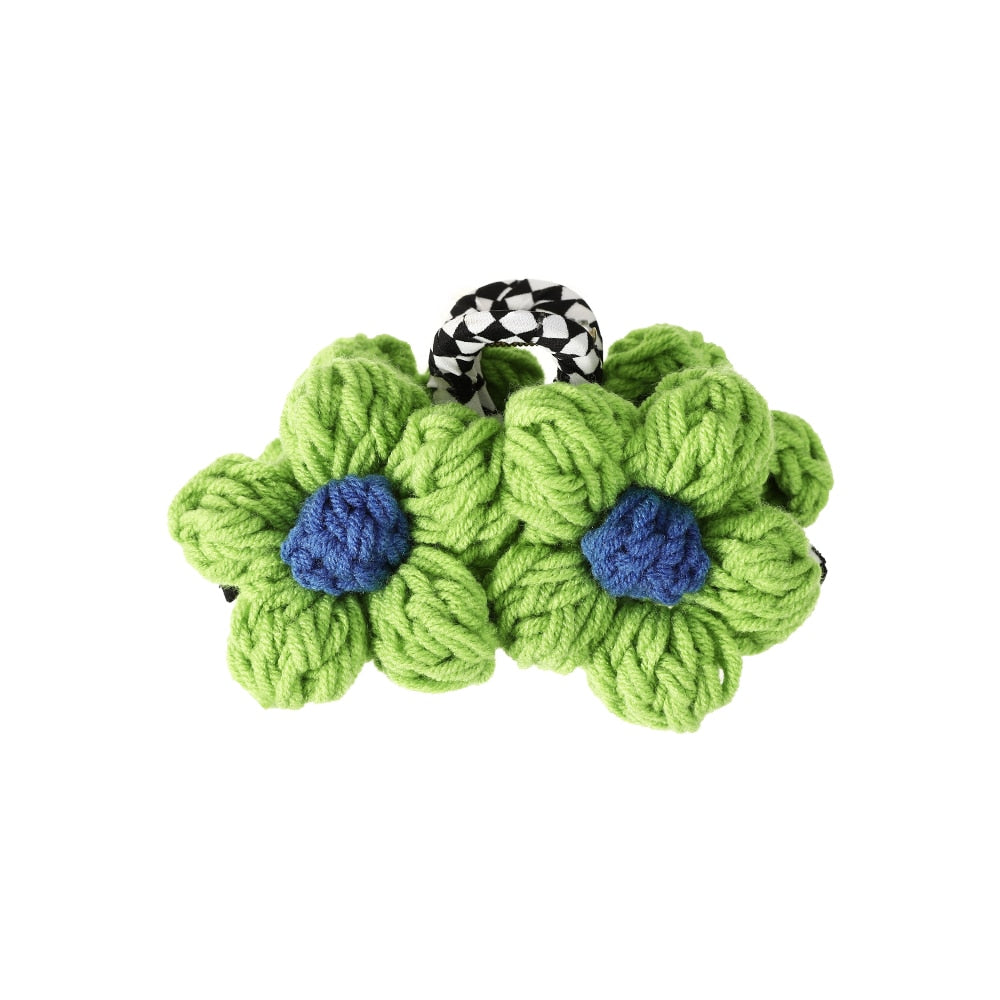 Knitted Floral Hair Claw Clips Hair Clamp Flower Hair Clip Hairpin Headdress Accessories