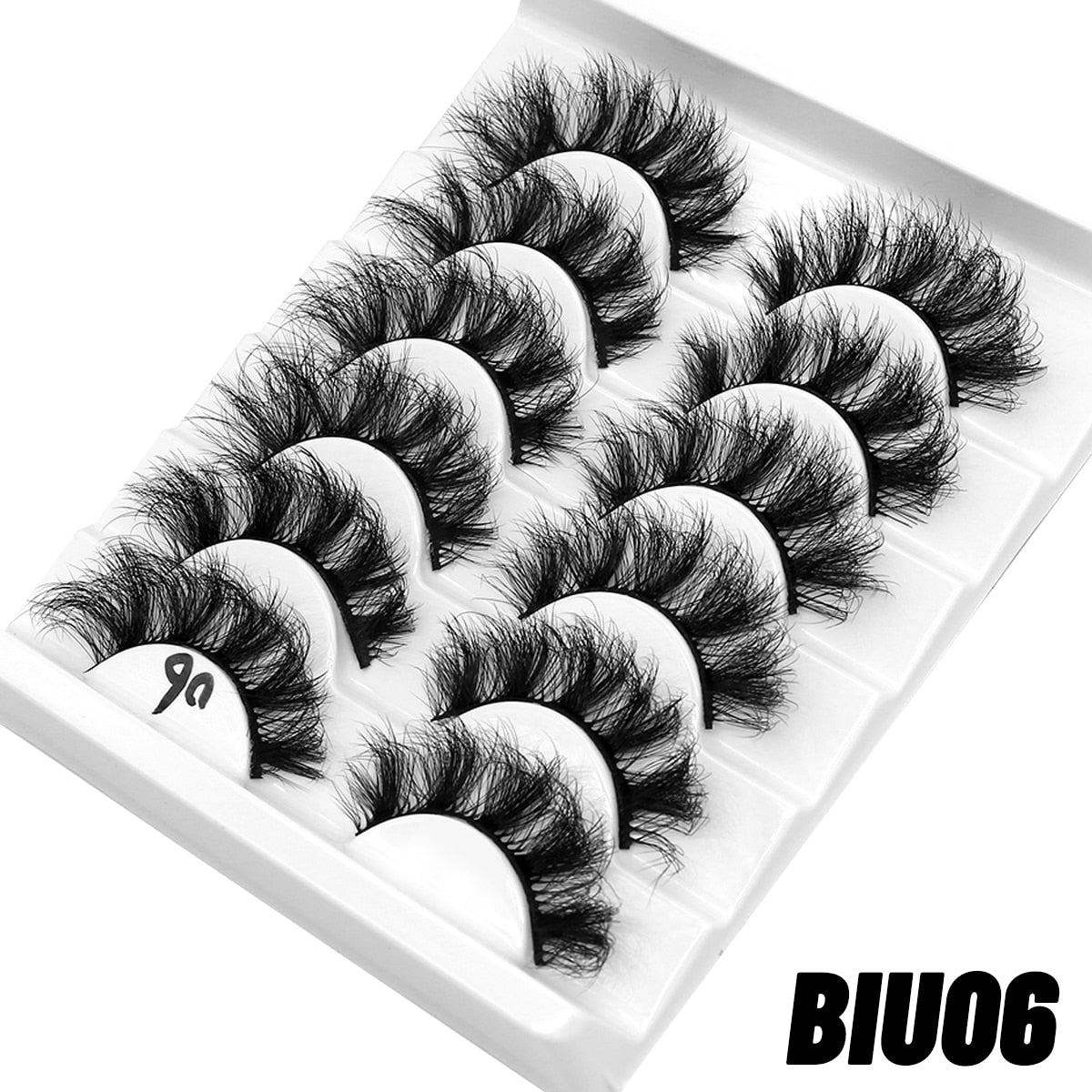 False Eyelashes Cat-Eye Fluffy Faux Mink Lashes 8D Wispy Lashes 5/6 Pairs Pack Dramatic Long Thick Volume Eyelashes