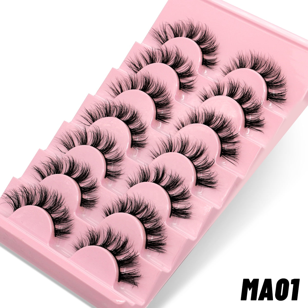 7 pairs Eyelashes 3D Natural False Lashes Fluffy Soft Cross Manga Lashes Wispy Natural Eyelash Extension