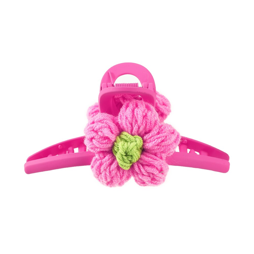 Knitted Floral Hair Claw Clips Hair Clamp Flower Hair Clip Hairpin Headdress Accessories