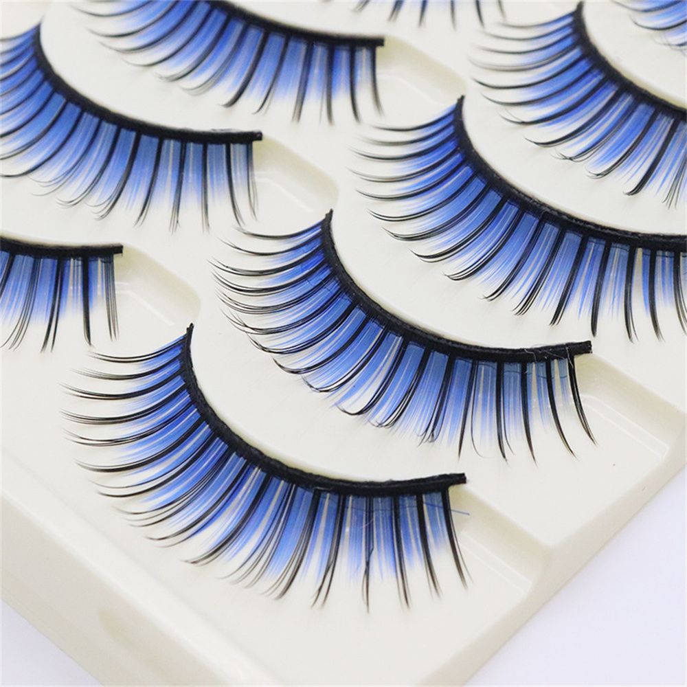 1/5Pairs Soft Mink False Eyelashes Natural 3D Fake Eye Lashes with Shiny Rhinestones Colored Extension Eyelashes