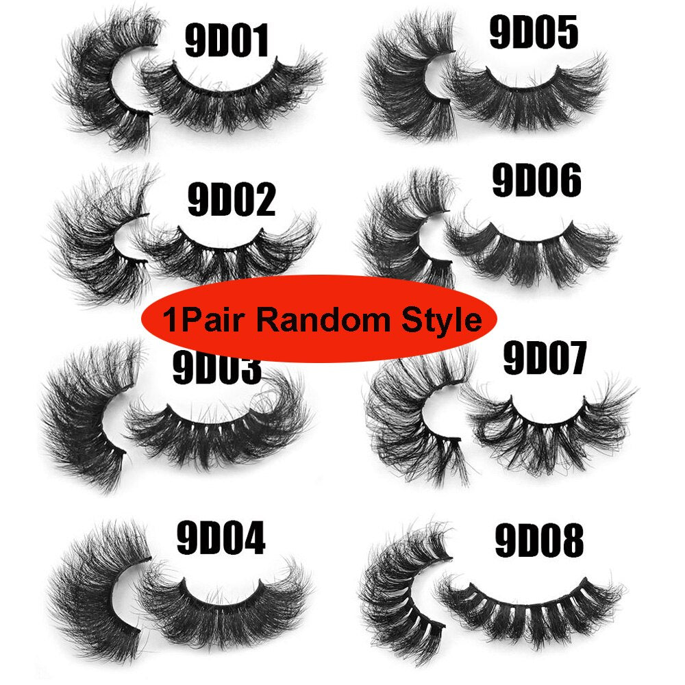 1 Pair Red Blue Purple Pink Mix 3D Mink Colored Eyelashes Ombre Vegan Strip Lashes Natural Dramatic Fluffy Colourful