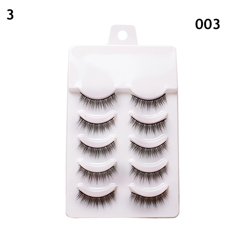 3pairs Mink Eyelashes Invisible Band Lash Extension Natural False Eyelashes Cross Cluster Fairy 3D Faux