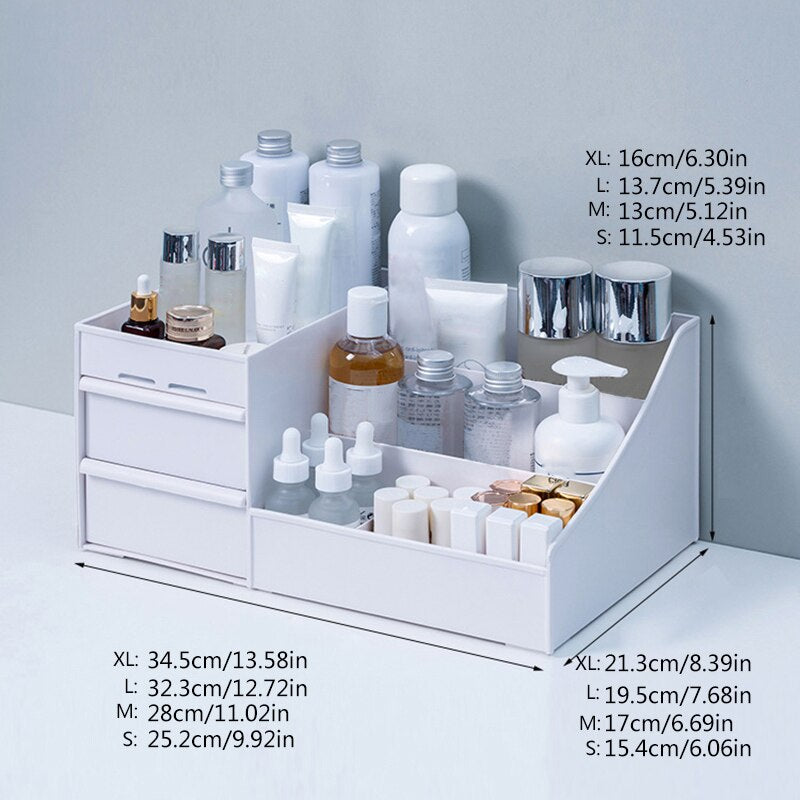 Makeup Organizer for Cosmetic Large Capacity Cosmetic Storage Box Organizer Desktop Jewelry Nail Polish Makeup Drawer Container