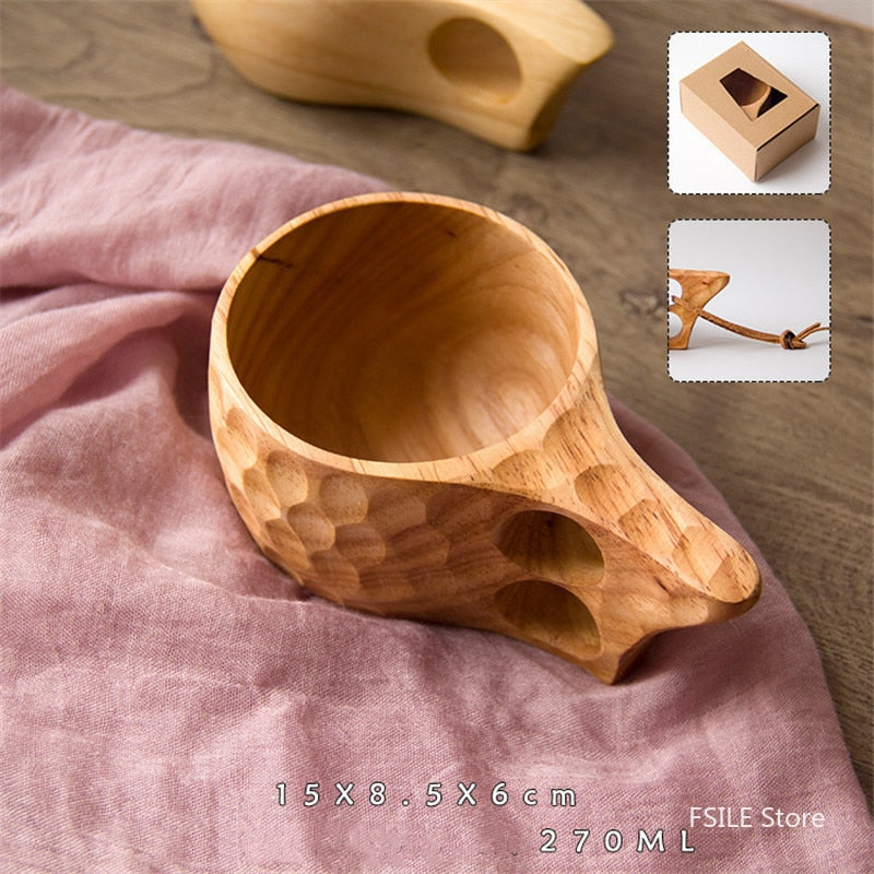 Chinese Portable Wood Coffee Mug Rubber Wooden Tea Milk Cups Water Drinking Mugs Drinkware Handmade Juice Lemon Teacup