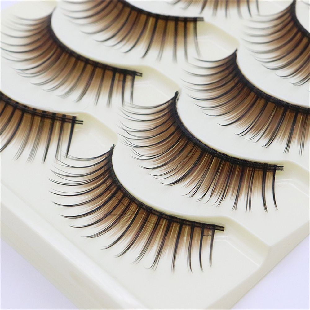 1/5Pairs Soft Mink False Eyelashes Natural 3D Fake Eye Lashes with Shiny Rhinestones Colored Extension Eyelashes