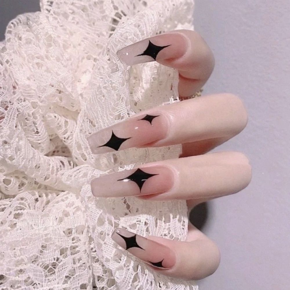 Purple Pink Ombre Rhinestone Fake Nails Coffin Ballerina Ladies Fingernails Natural Long French Gradient Press On False Nails