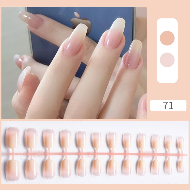 Matte False Nail Tips Solid Color Matte Super Long Coffin False Nail Ballet Press on Nails Tips