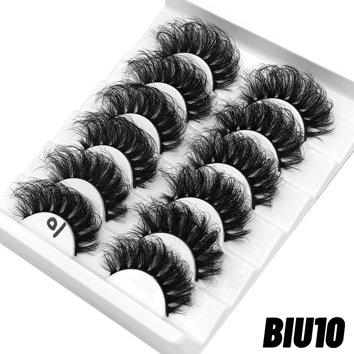 False Eyelashes Cat-Eye Fluffy Faux Mink Lashes 8D Wispy Lashes 5/6 Pairs Pack Dramatic Long Thick Volume Eyelashes