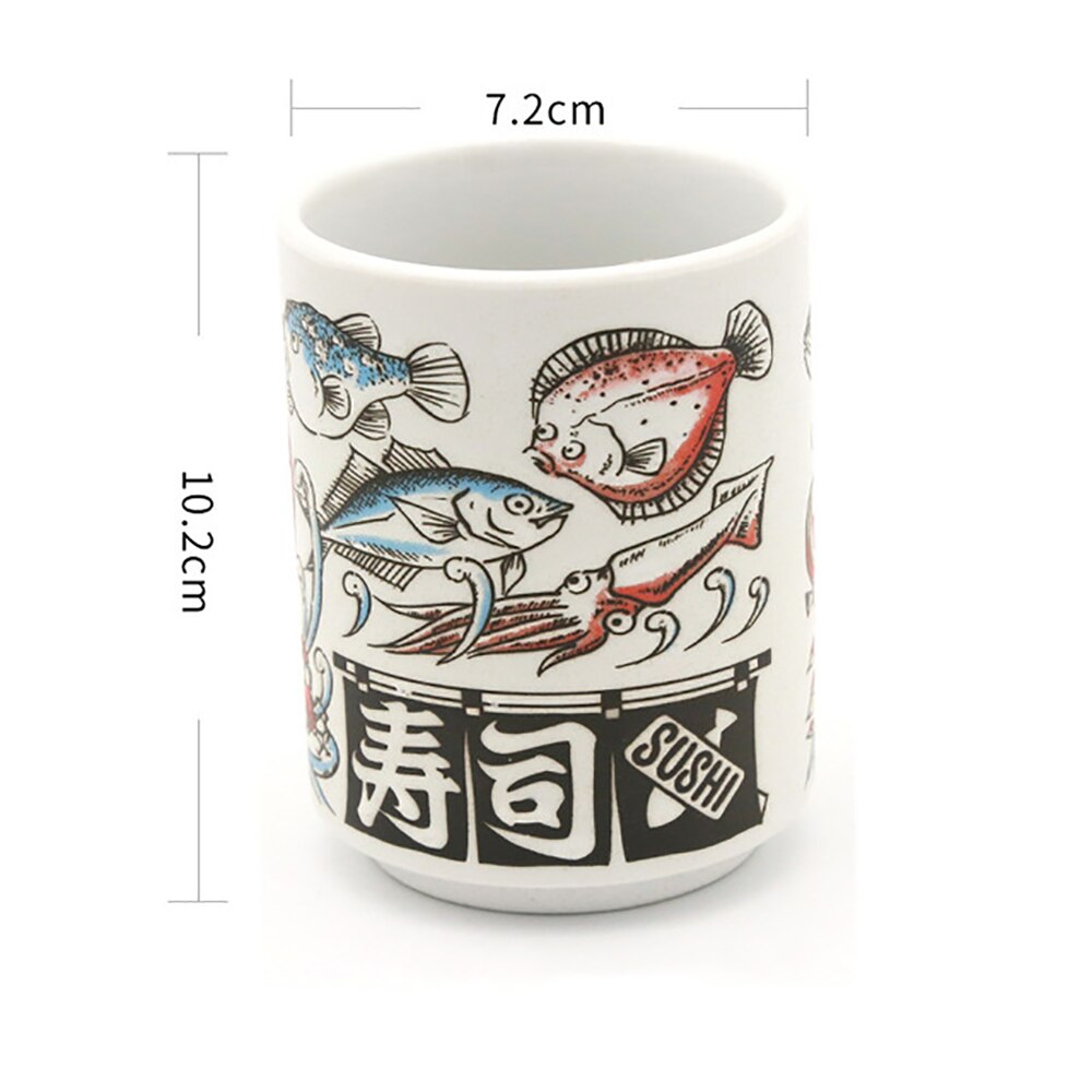 Japanese Impression Ceramic Mugs 300ml Tea Wine Sushi Sake Cup