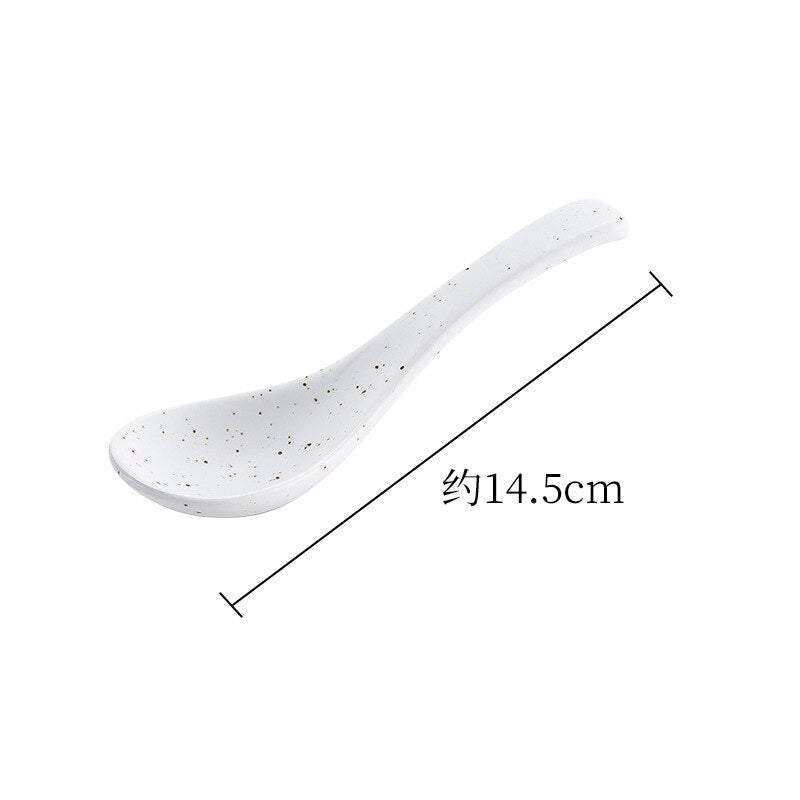 1pcs Creative Japanese Ceramic Spoon Kitchen Cooking Utensil Healthy Retro Style Tool Soup Teaspoon