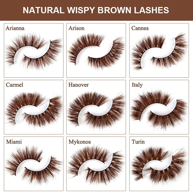 Mink Brown Lashes Extensions Colored Cat Eyelashes Natural Wispy Short Fake Eyelashes Maquiagem Faux Cils