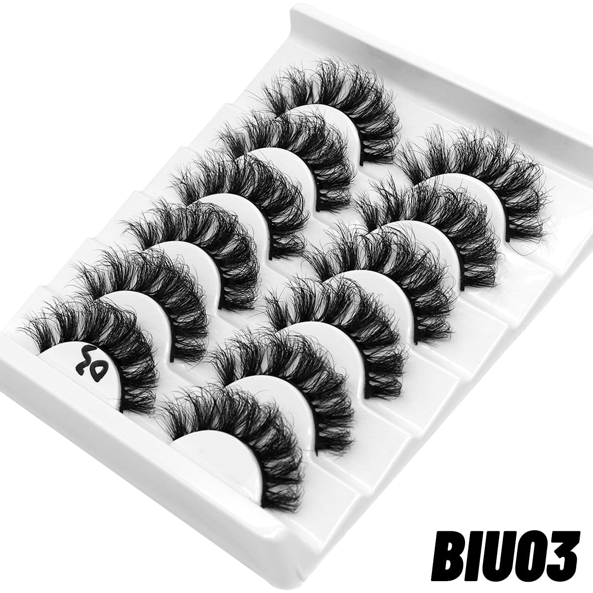 False Eyelashes Cat-Eye Fluffy Faux Mink Lashes 8D Wispy Lashes 5/6 Pairs Pack Dramatic Long Thick Volume Eyelashes