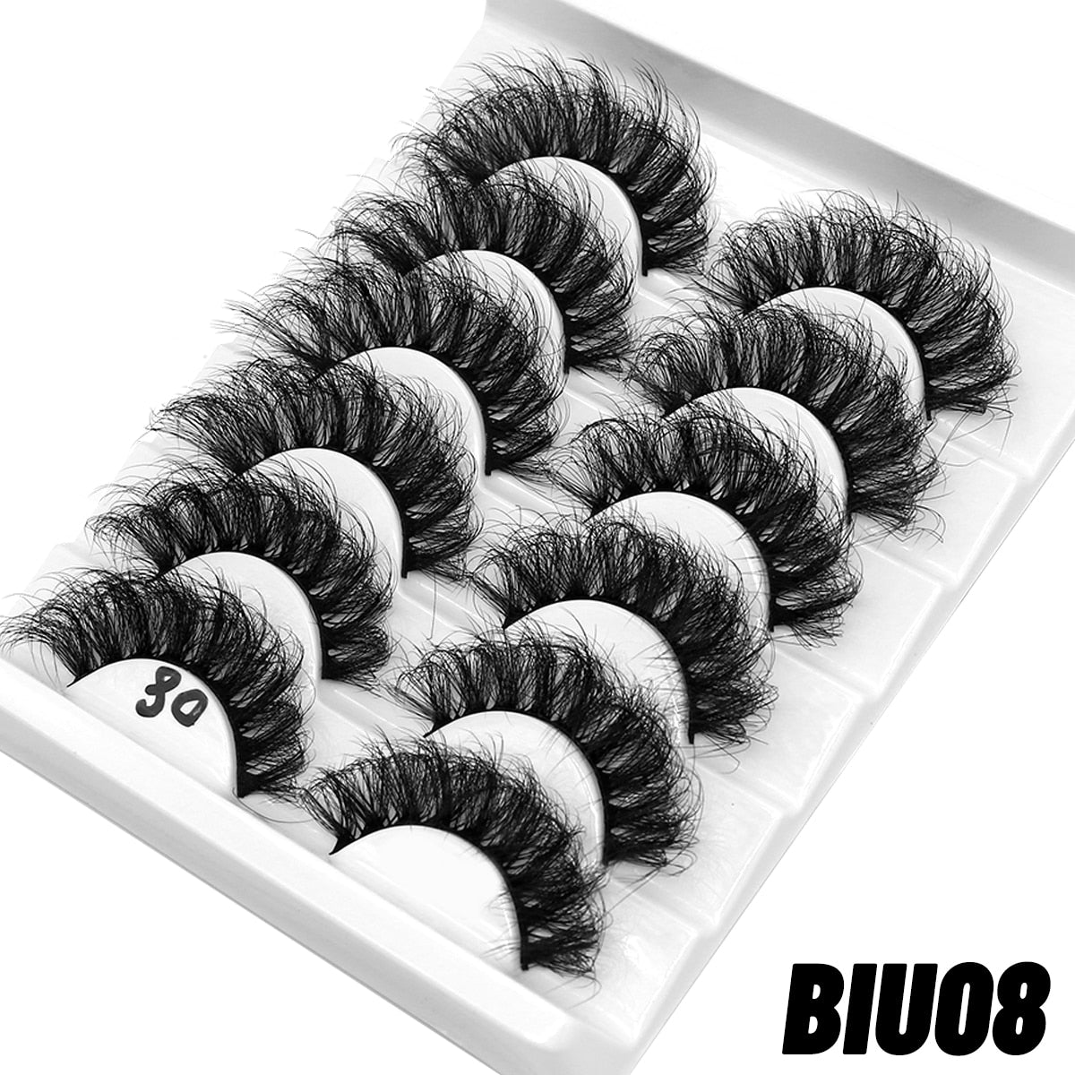 False Eyelashes Cat-Eye Fluffy Faux Mink Lashes 8D Wispy Lashes 5/6 Pairs Pack Dramatic Long Thick Volume Eyelashes