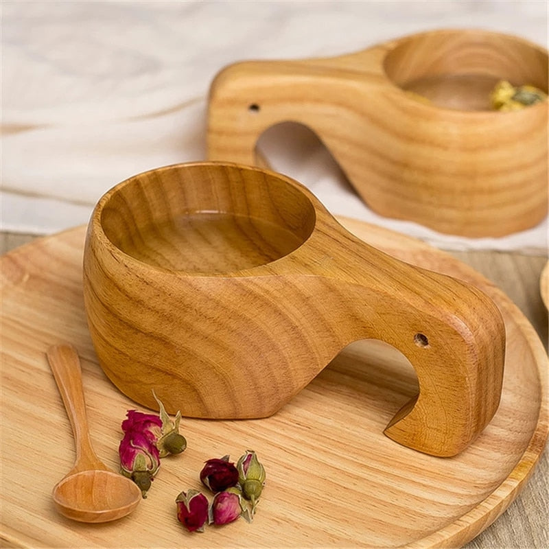 Chinese Portable Wood Coffee Mug Rubber Wooden Tea Milk Cups Water Drinking Mugs Drinkware Handmade Juice Lemon Teacup