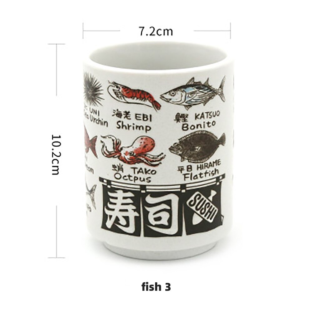 Japanese Impression Ceramic Mugs 300ml Tea Wine Sushi Sake Cup