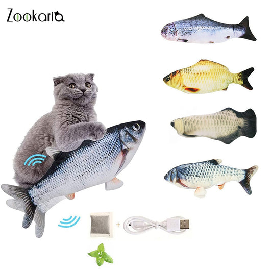 Moving Fish Cat Toy Electronic Flopping Cat Kicker Fish Toy Catnip Fish Toys for Cats Pet Supplies Funny Chew Toy