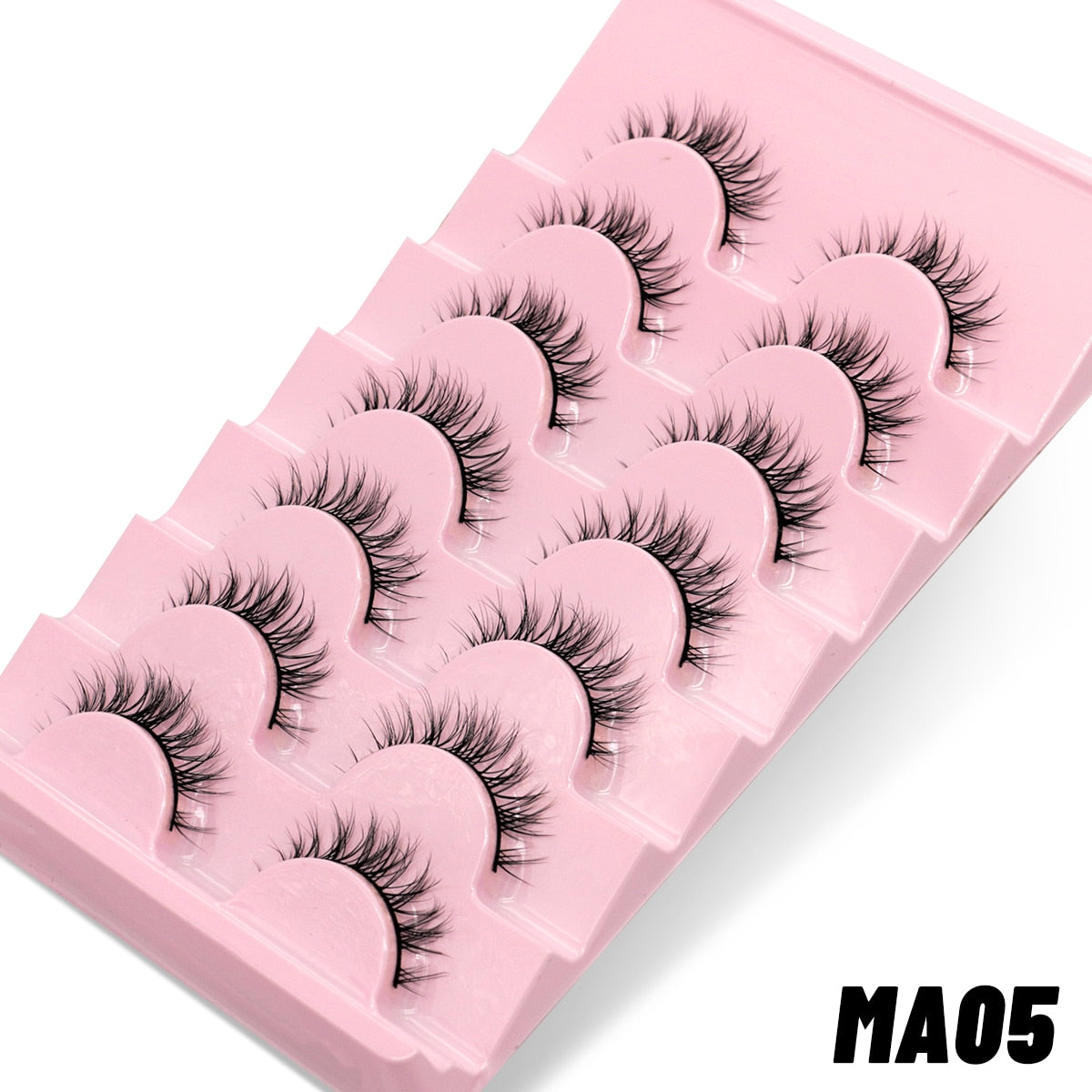 7 pairs Eyelashes 3D Natural False Lashes Fluffy Soft Cross Manga Lashes Wispy Natural Eyelash Extension