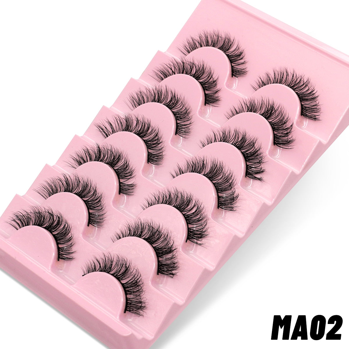 7 pairs Eyelashes 3D Natural False Lashes Fluffy Soft Cross Manga Lashes Wispy Natural Eyelash Extension