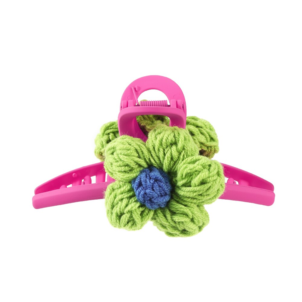 Knitted Floral Hair Claw Clips Hair Clamp Flower Hair Clip Hairpin Headdress Accessories