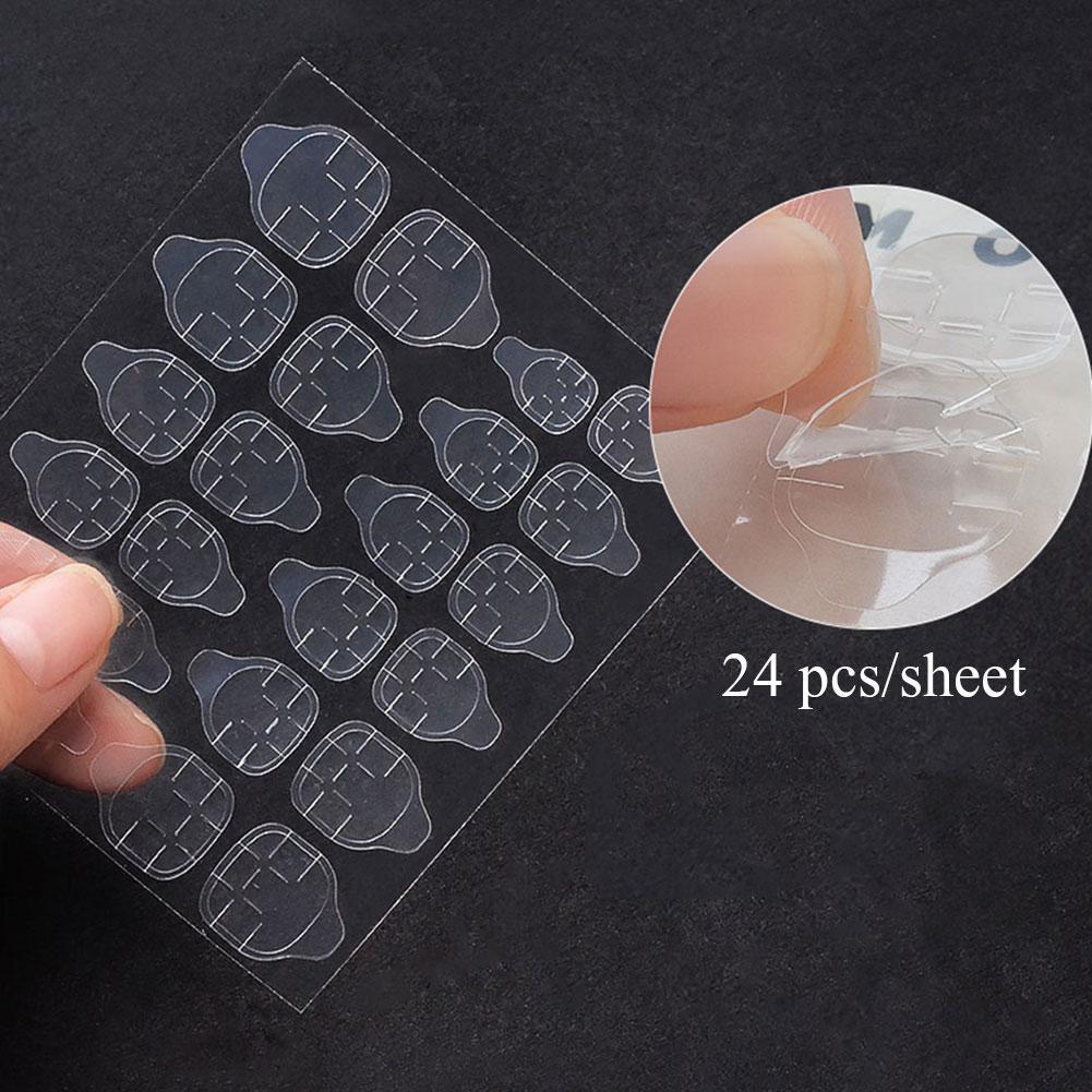 24pcs/set French Nail Ballet False Nails Long Flower Bow Nail Decor Press On Fake Nails Tips With Glue Sticker Nail