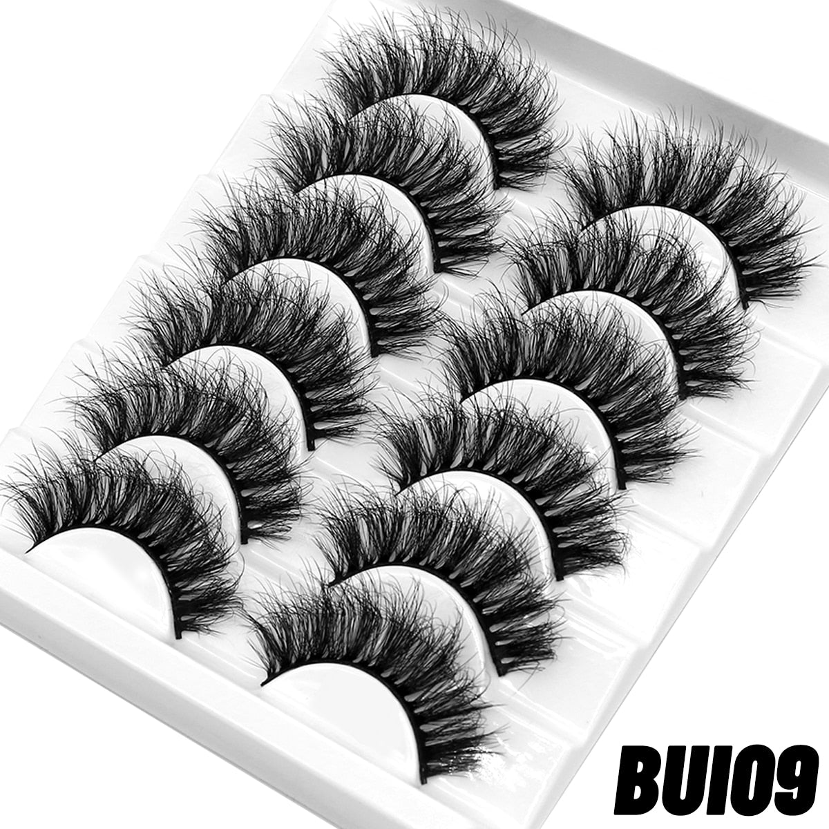 False Eyelashes Cat-Eye Fluffy Faux Mink Lashes 8D Wispy Lashes 5/6 Pairs Pack Dramatic Long Thick Volume Eyelashes