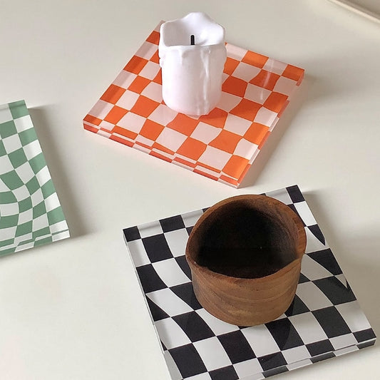 Cup Coaster Placemats for Cups Checkerboard Coaster Dinner Mat Nordic Home Mats and Pads Mug Mats