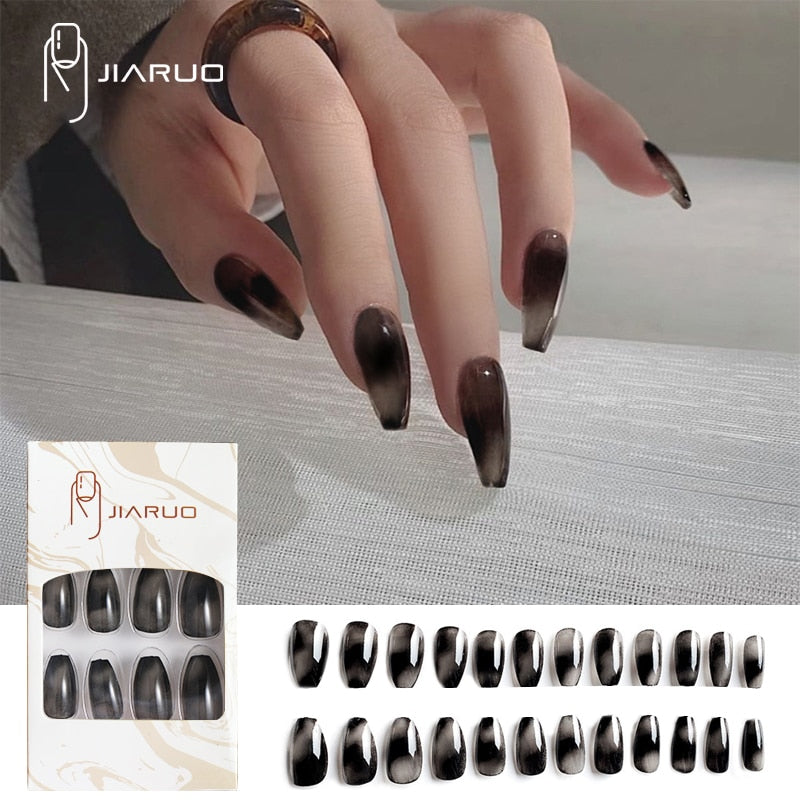 Fake nails press on nail art long tips False forms for extension with glue Stick reusable set design Acrylic Artificial