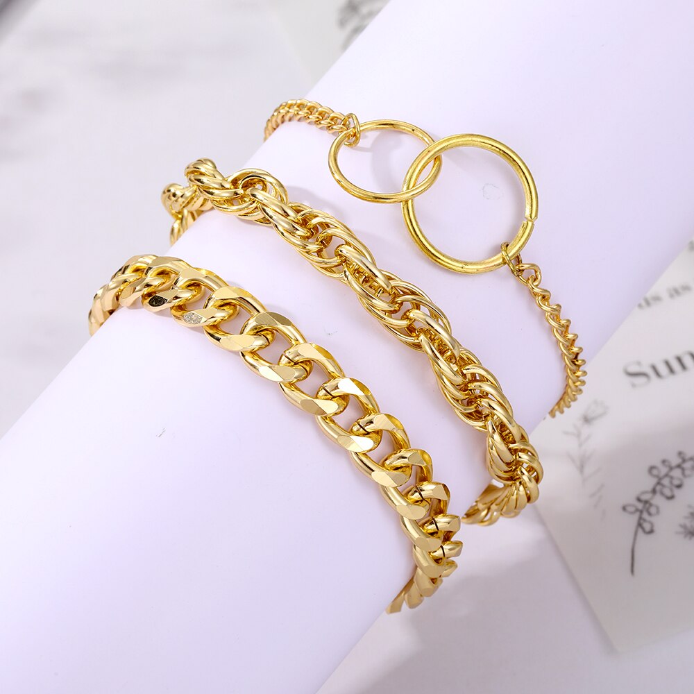 Gold Color Butterfly Snake Moon Bracelet Twist Cuban Chain Bracelet for Women Chain Jewelry Gifts