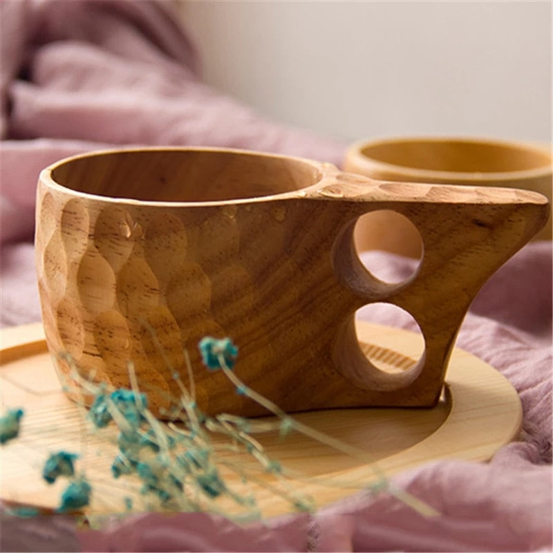 Chinese Portable Wood Coffee Mug Rubber Wooden Tea Milk Cups Water Drinking Mugs Drinkware Handmade Juice Lemon Teacup