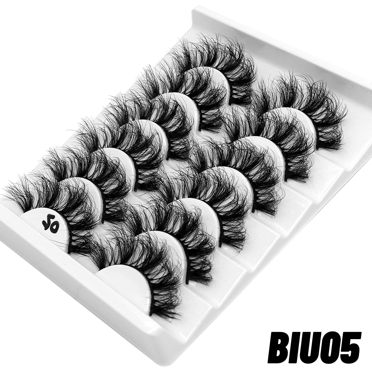 False Eyelashes Cat-Eye Fluffy Faux Mink Lashes 8D Wispy Lashes 5/6 Pairs Pack Dramatic Long Thick Volume Eyelashes