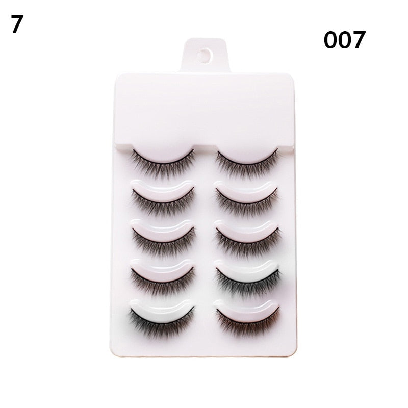 3pairs Mink Eyelashes Invisible Band Lash Extension Natural False Eyelashes Cross Cluster Fairy 3D Faux