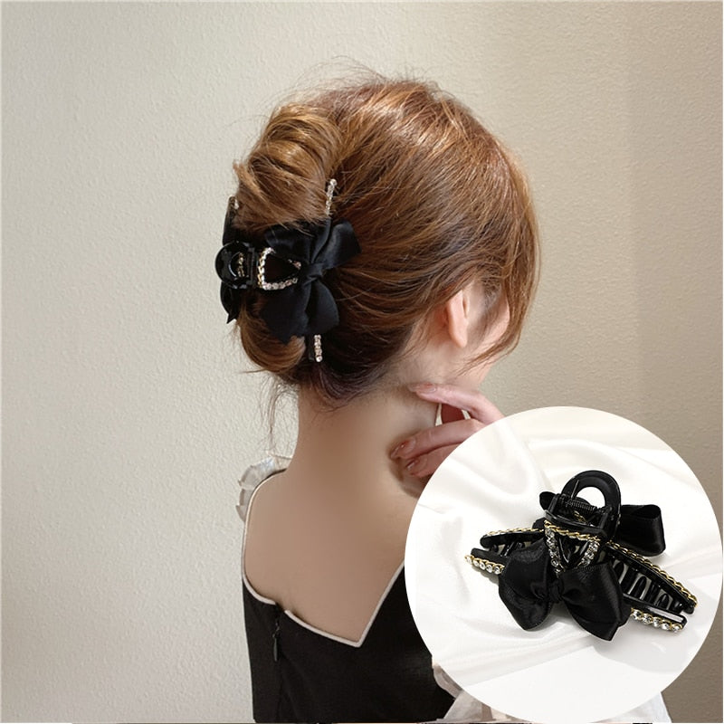 Cute Big Bow Hair Claws Sweet Hair Clip Ponytail Holder Hairpins Clip Hair Accessories