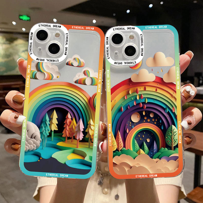 Landscape Clear phone case For iPhone 14 11 12 13 Pro Max Creative Mountain And River For iPhone 7 8 Plus SE 2020 XS X XR Covers