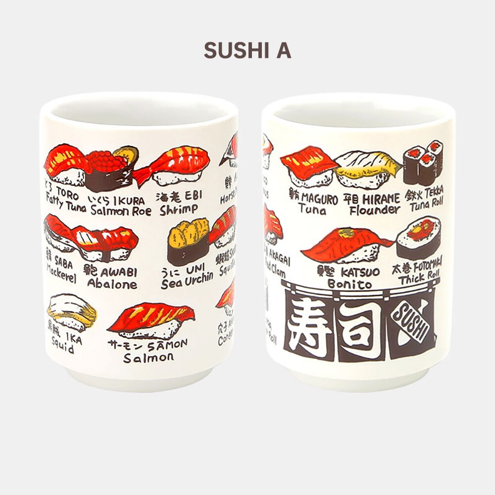 Japanese Impression Ceramic Mugs 300ml Tea Wine Sushi Sake Cup