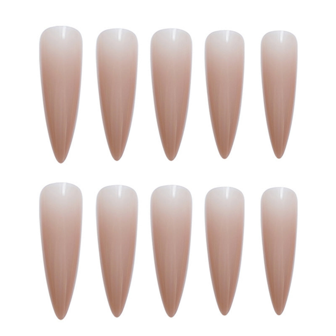 24PCS Khaki Nude Press On False Nails Tips Long Ballerina Pure Color Acrylic Fake Nails Coffin Full Cover Nail With Glue Designs