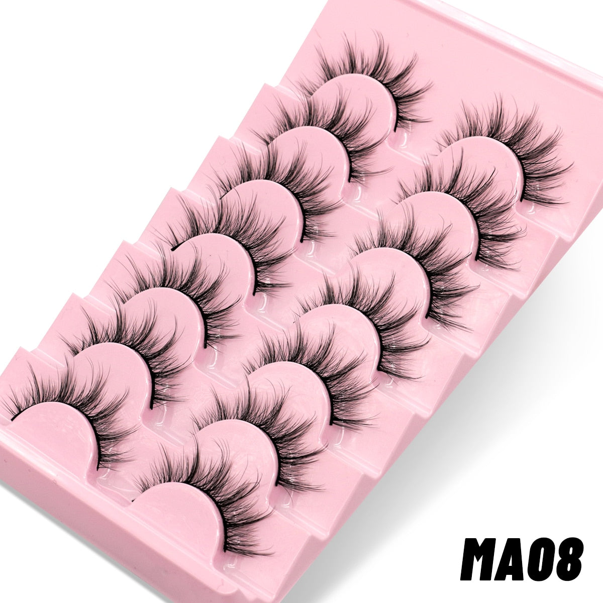 7 pairs Eyelashes 3D Natural False Lashes Fluffy Soft Cross Manga Lashes Wispy Natural Eyelash Extension