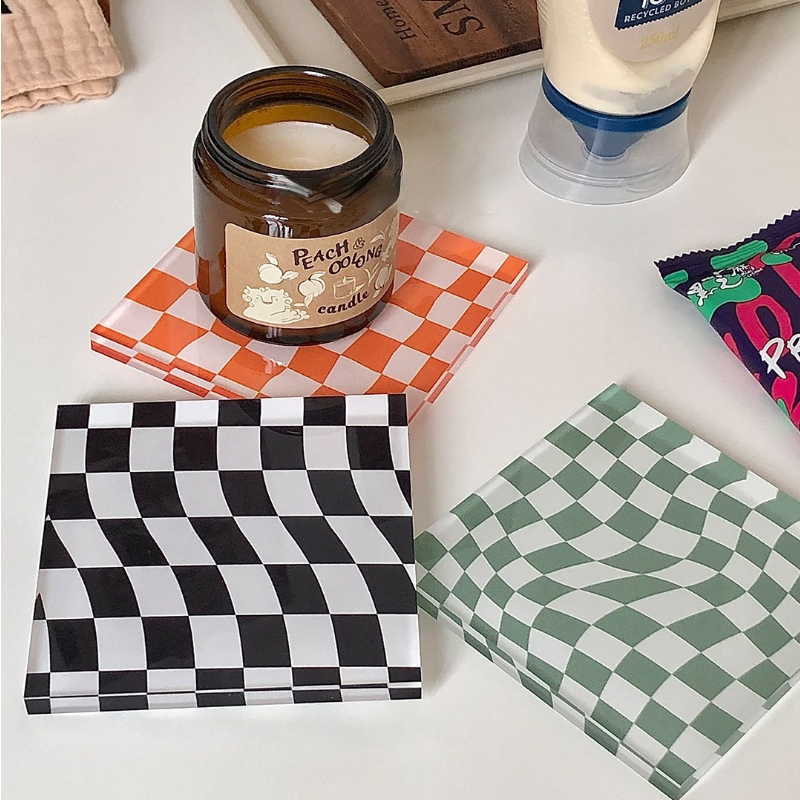 Cup Coaster Placemats for Cups Checkerboard Coaster Dinner Mat Nordic Home Mats and Pads Mug Mats