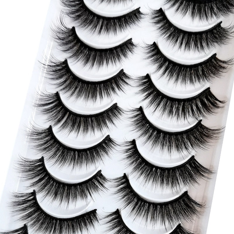 2/5/10 Pairs Natural False Eyelashes Fake Lashes Long 3D Mink Extension