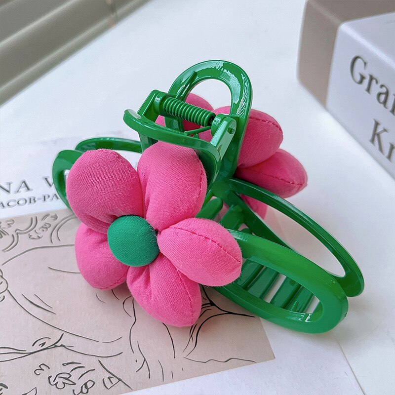 Large Hair Claw Flower Grace Shark Clip Headdress Summer Ponytail Claw Clip Sweet Hair Clip Cute Hairpin